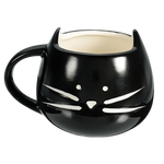 Load image into Gallery viewer, Cat-shaped porcelain mug - black
