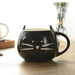 Load image into Gallery viewer, Cat-shaped porcelain mug - black
