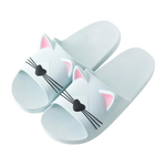 Load image into Gallery viewer, Cat-shaped slide sandals - light blue
