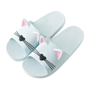 Cat-shaped slide sandals - light blue