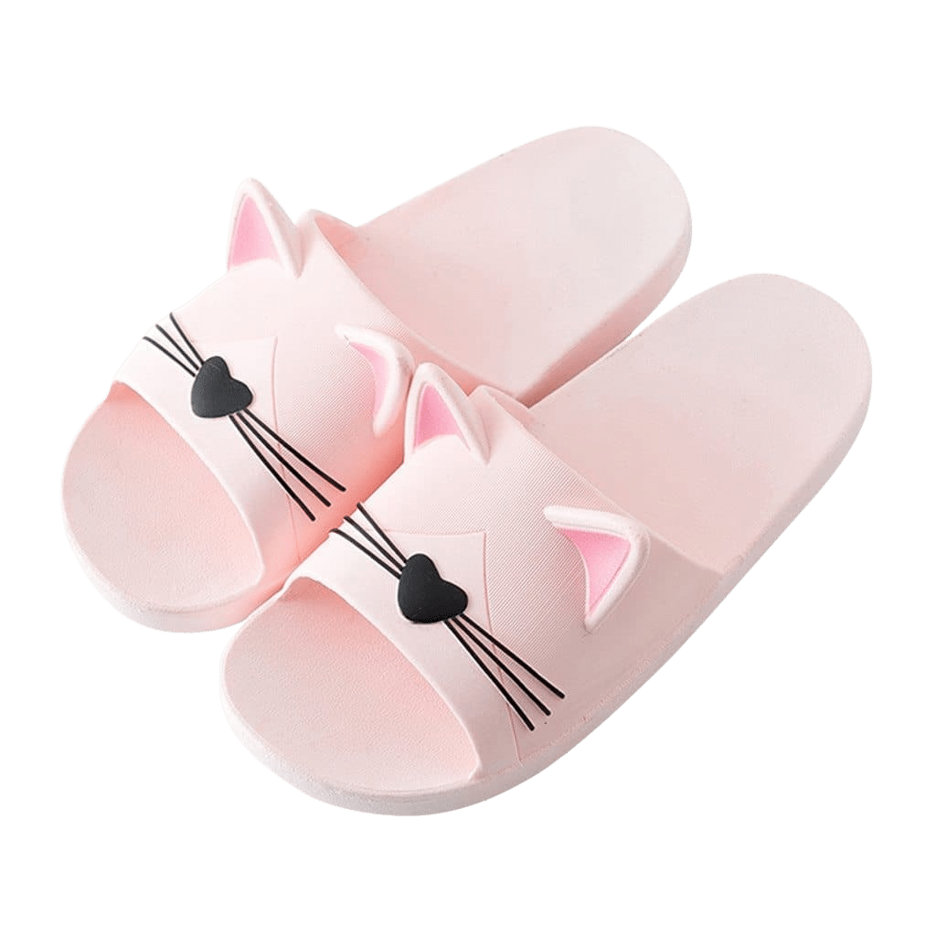 Cat-shaped slide sandals - pink