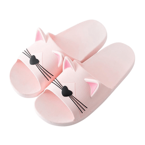 Cat-shaped slide sandals - pink