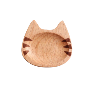 Cat-shaped wooden dipping dish - whiskers