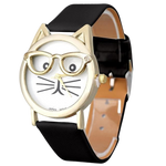 Load image into Gallery viewer, Cat with glasses watch - black
