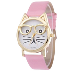 Load image into Gallery viewer, Cat with glasses watch - pink
