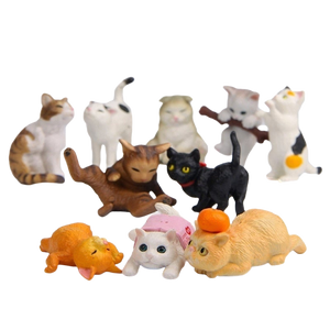 Cats in various poses figurines (10pcs)