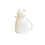 Load image into Gallery viewer, Ceramic cat-shaped jug with lid - white
