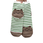 Load image into Gallery viewer, Cotton striped cat socks - green
