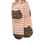 Load image into Gallery viewer, Cotton striped cat socks - orange
