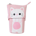 Load image into Gallery viewer, Cute cat canvas pencil case - pink
