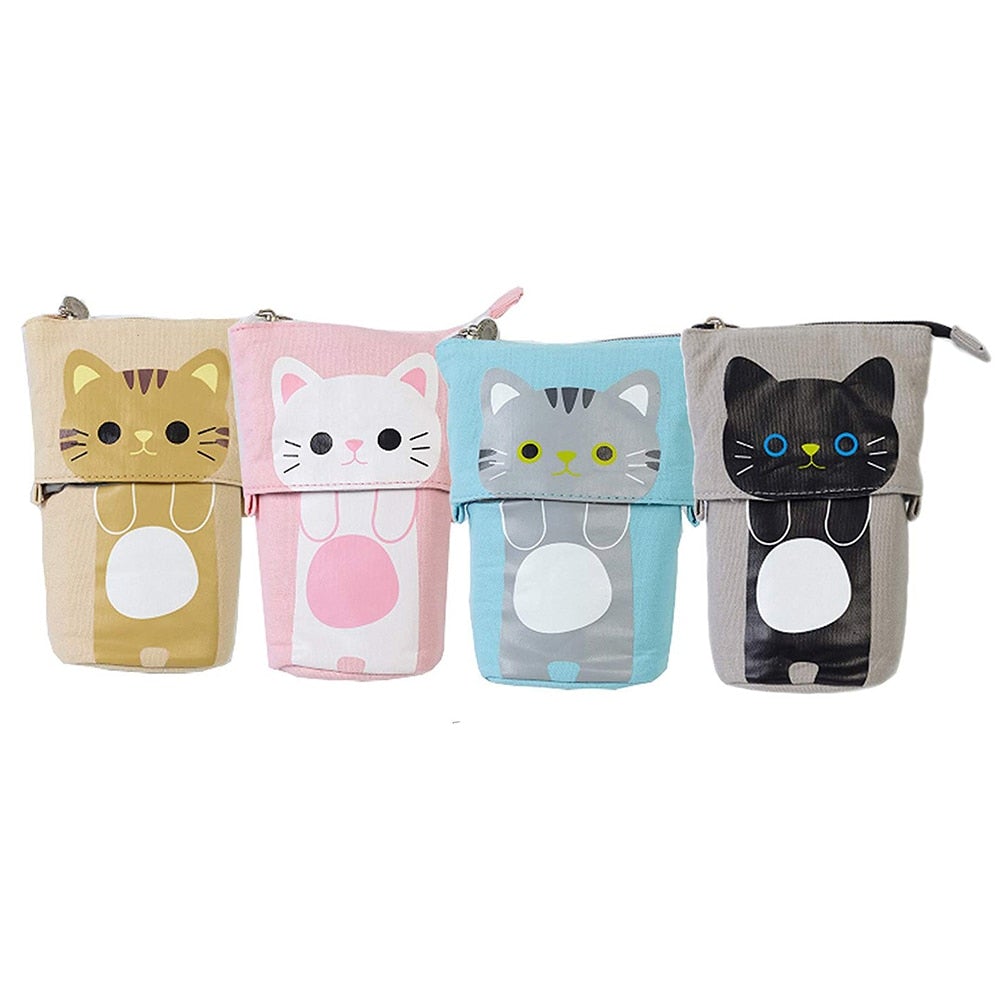 Cute cat canvas pencil cases