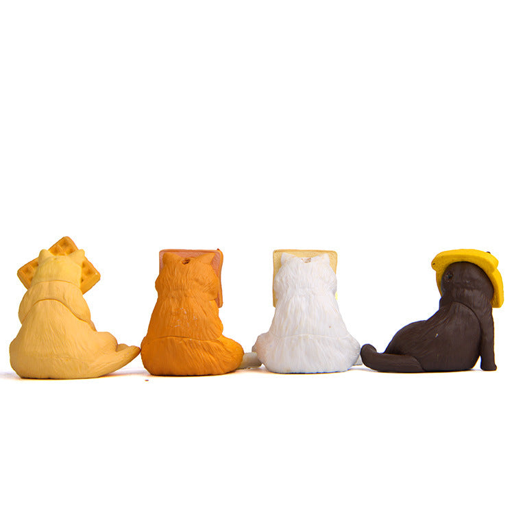 Four funny cats figurines (4pcs)