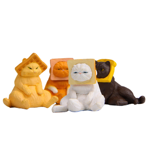 Four funny cats figurines (4pcs)