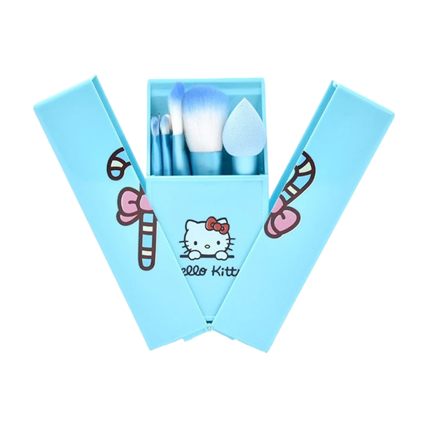 Hello Kitty 8-piece makeup brush set - blue