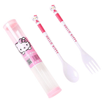 Load image into Gallery viewer, Hello Kitty fork and spoon set - hot pink
