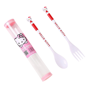 Hello Kitty fork and spoon set - red