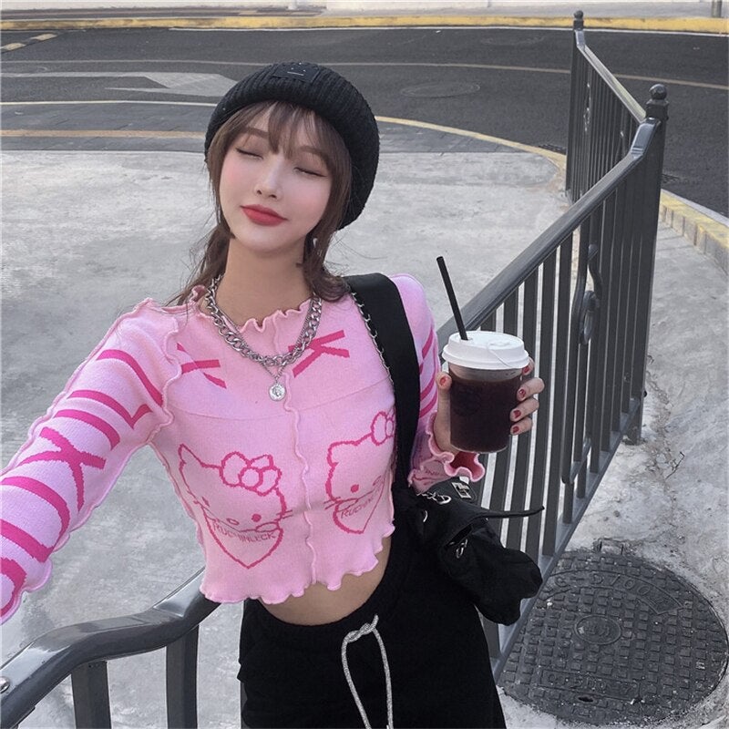 Hello Kitty pink knitted sweater