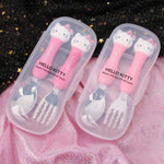 Load image into Gallery viewer, Hello Kitty stainless steel kids&#39; cutlery set
