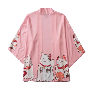 Japanese lucky cats kimono - pink