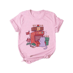 Load image into Gallery viewer, Kawaii cat pink crew neck t-shirt - arcade
