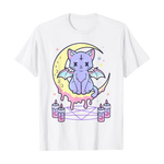 Load image into Gallery viewer, Kawaii pastel goth cat t-shirt - white
