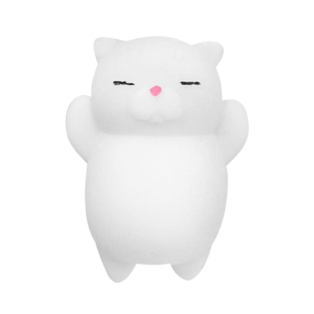 Mini cat squishy toy - white