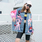 Load image into Gallery viewer, Pink Panther denim jacket
