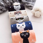 Load image into Gallery viewer, Polka dot cat socks (5 pairs)
