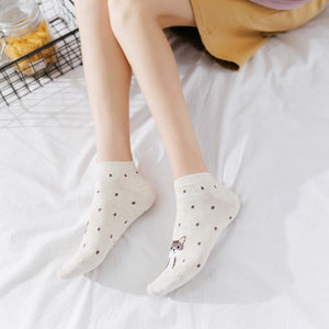 Polka dot cat socks (5 pairs)