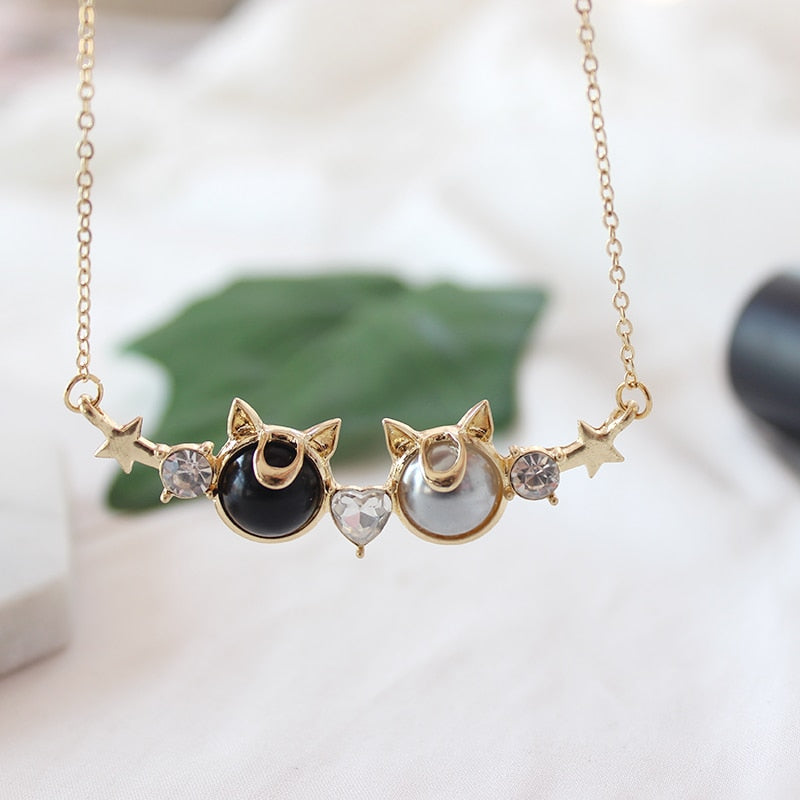 Sailor Moon Luna and Artemis necklace