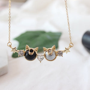 Sailor Moon Luna and Artemis necklace