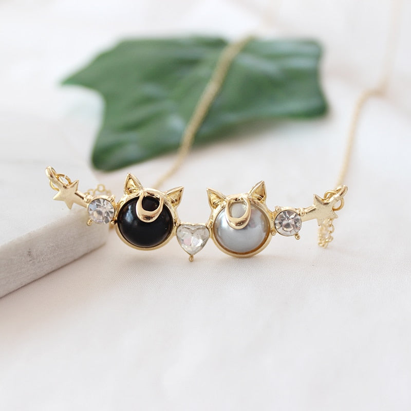 Sailor Moon Luna and Artemis necklace