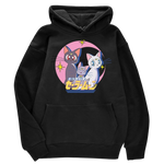 Load image into Gallery viewer, Sailor Moon Luna, Artemis and Diana hoodie - black
