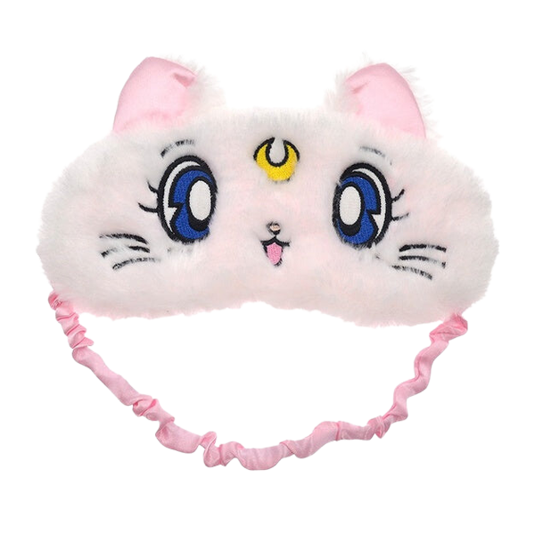 Sailor Moon Luna, Artemis, and Diana plush sleep mask - Artemis white