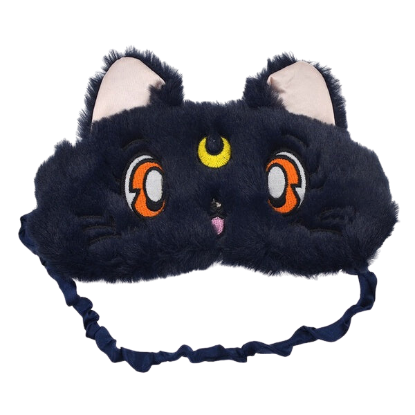 Sailor Moon Luna, Artemis, and Diana plush sleep mask - Luna black