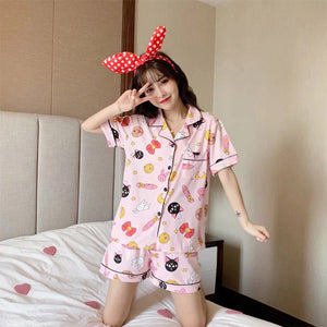 Sailor Moon Luna cotton two-piece pyjama set