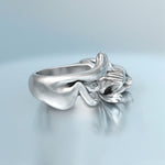 Load image into Gallery viewer, Sleeping kitten silver-plated copper adjustable ring
