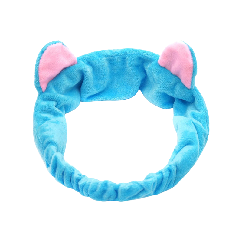 Soft fleece cat ears hairband - blue