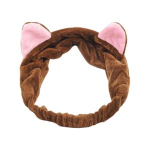 Soft fleece cat ears hairband - brown