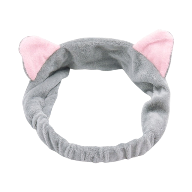 Soft fleece cat ears hairband - grey