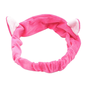 Soft fleece cat ears hairband - hot pink