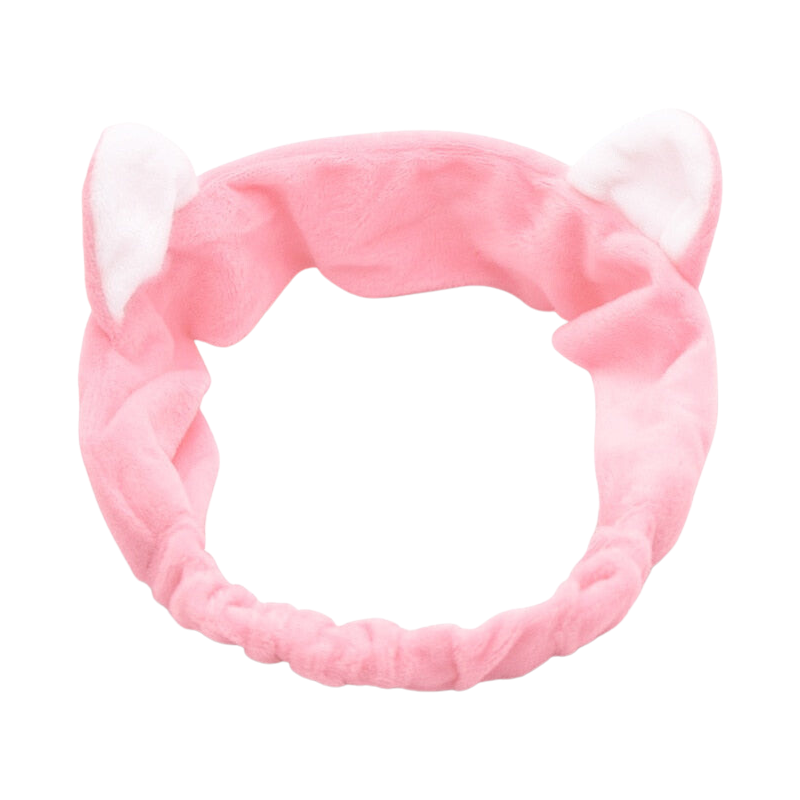 Soft fleece cat ears hairband - pink