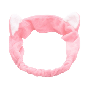 Soft fleece cat ears hairband - pink