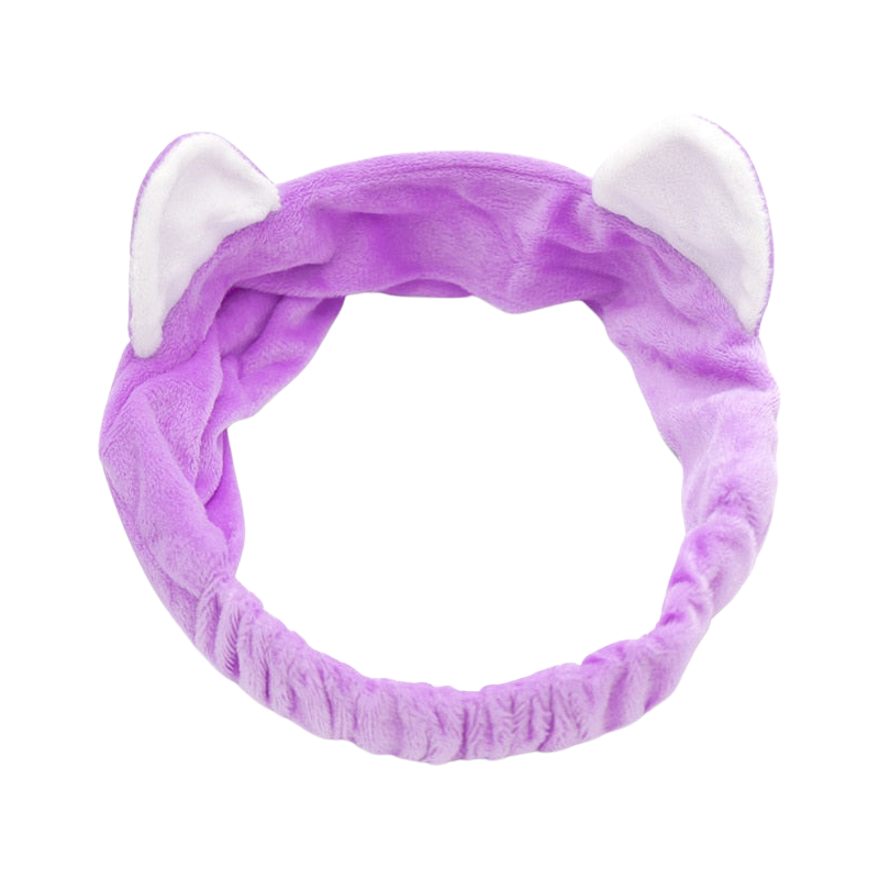 Soft fleece cat ears hairband - purple