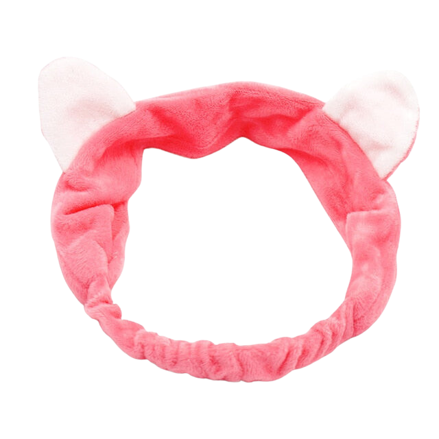 Soft fleece cat ears hairband - red