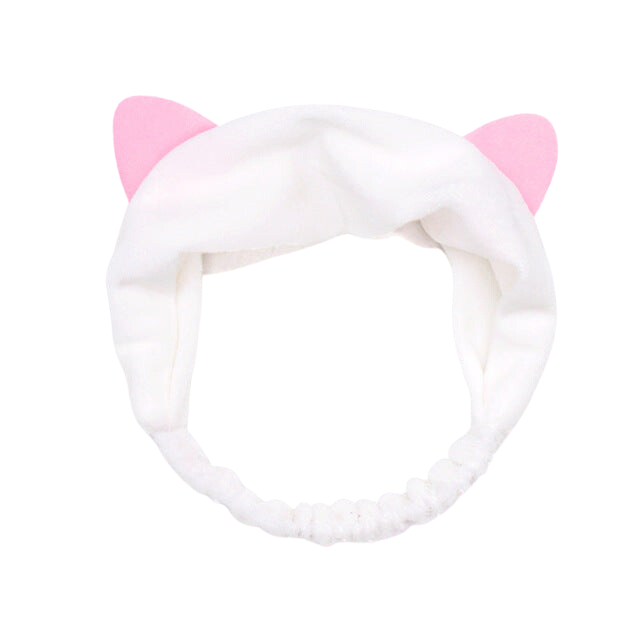 Soft fleece cat ears hairband - white