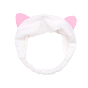 Soft fleece cat ears hairband - white