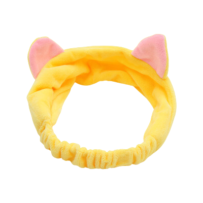 Soft fleece cat ears hairband - yellow