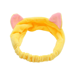 Soft fleece cat ears hairband - yellow