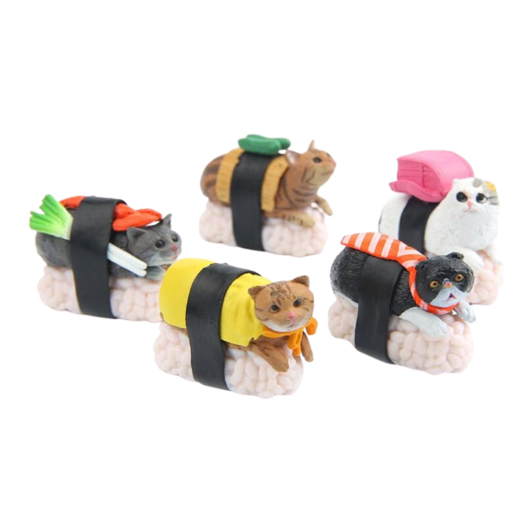 Sushi cat figurines (5 pcs)